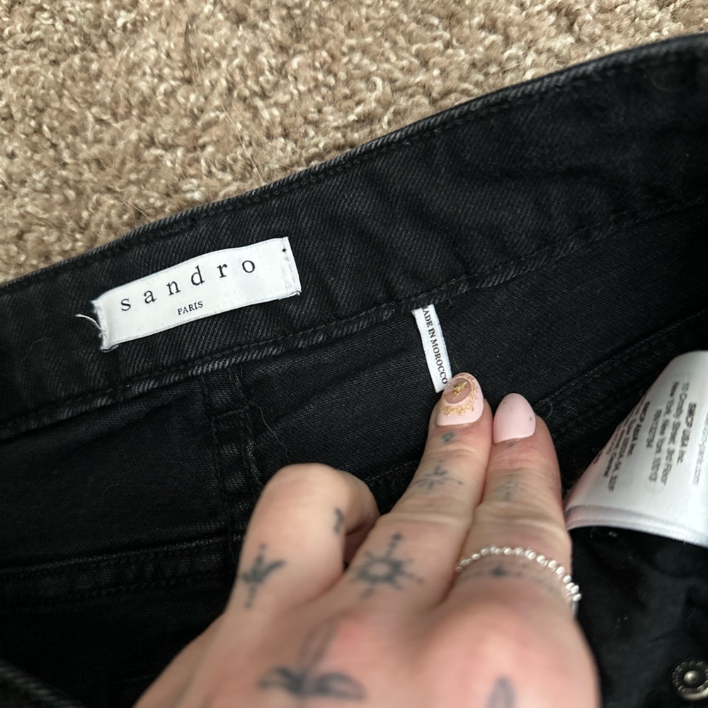 Sandro Paris Rudie Studded High Waisted Jeans - Picture 7 of 9
